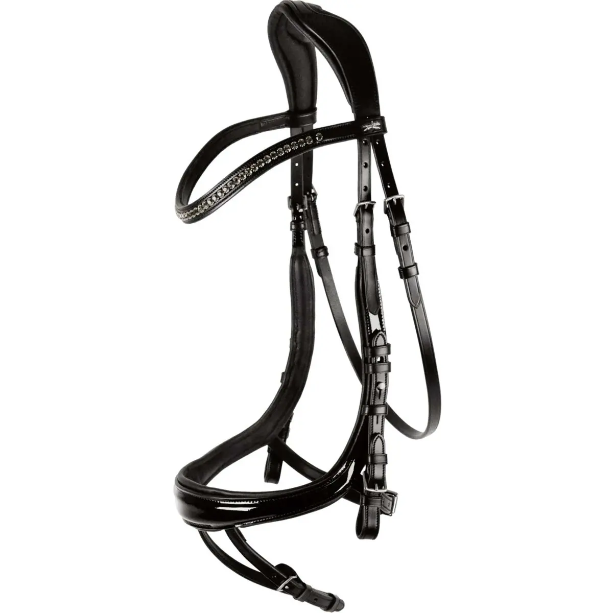 Schockemöhle Hoofdstel Premium Sports Equitus Beta Zwart/Patent/Zilver 1