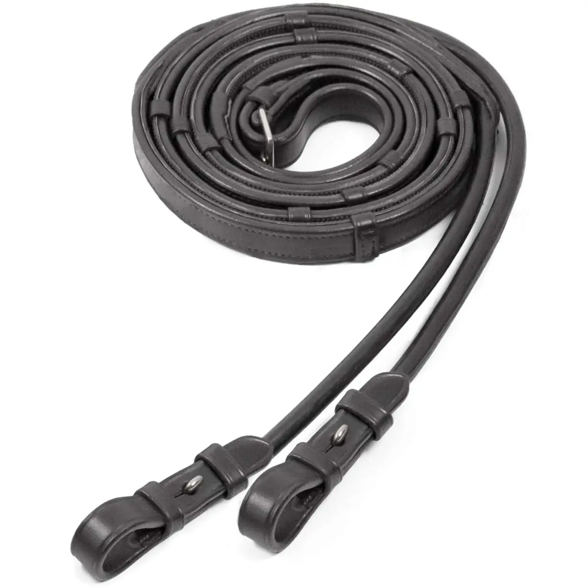 Schockemöhle Stangteugels Leer/Rubber Zwart/Zilver 1