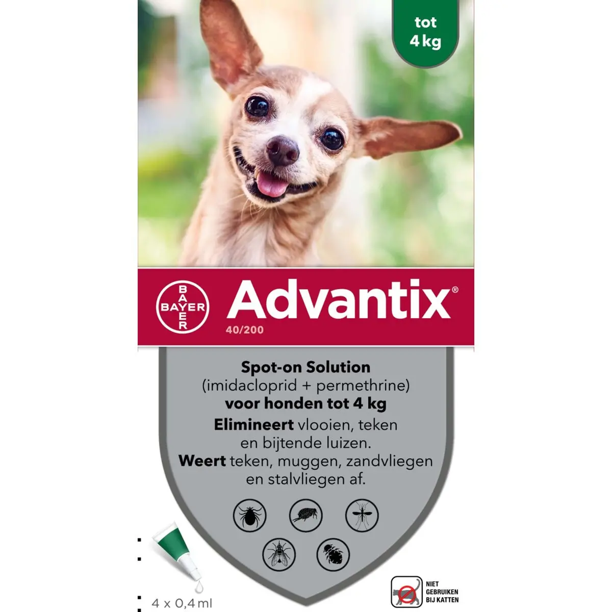 Advantix 40/200 Spot-On Hond <4Kg 1
