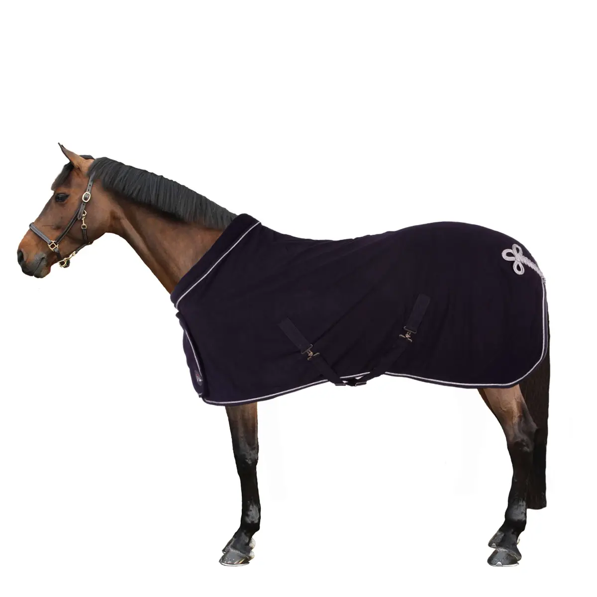 Hkm Fleecedeken Met Kraag Donkerblauw 1