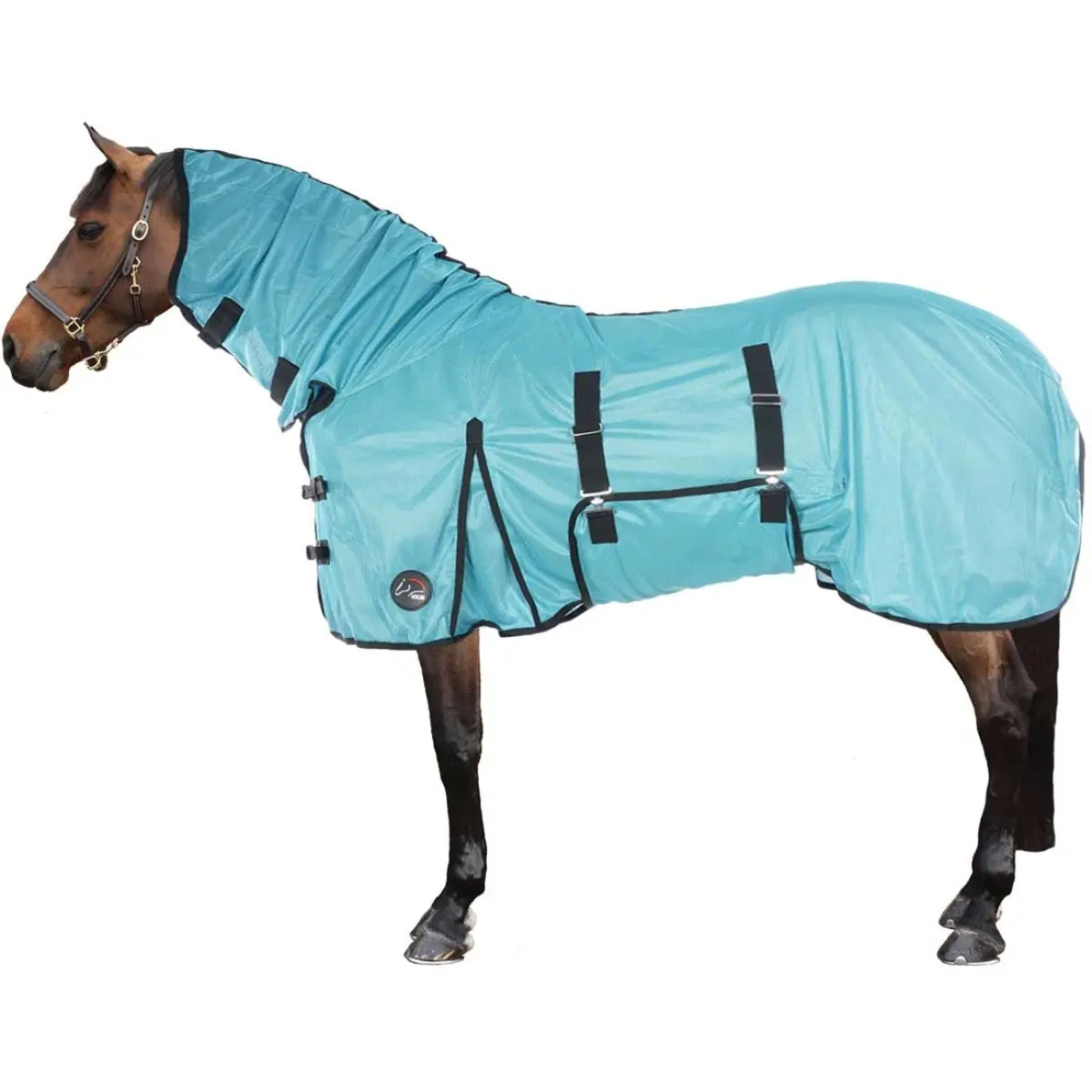 Hkm Vliegendeken Aqua Met Hals Aqua 1