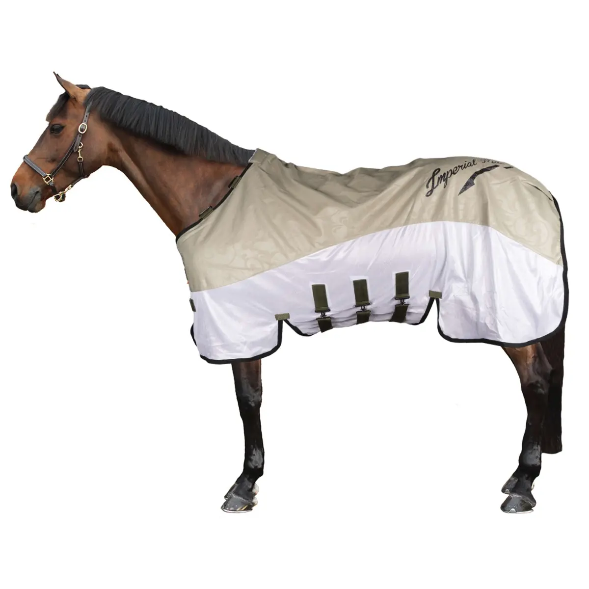 Imperial Riding Vliegen- En Regendeken Irhsuper-Dry Light Olive 1