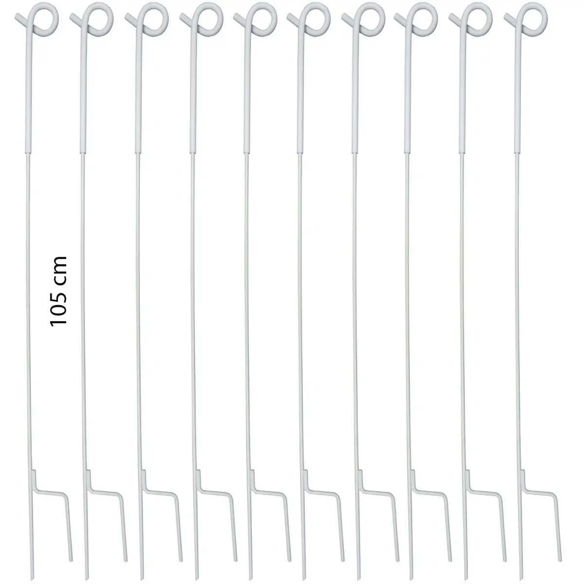 Agradi Power Veerstalenpaal Met Krul 10 Stuks Metaal Wit 1