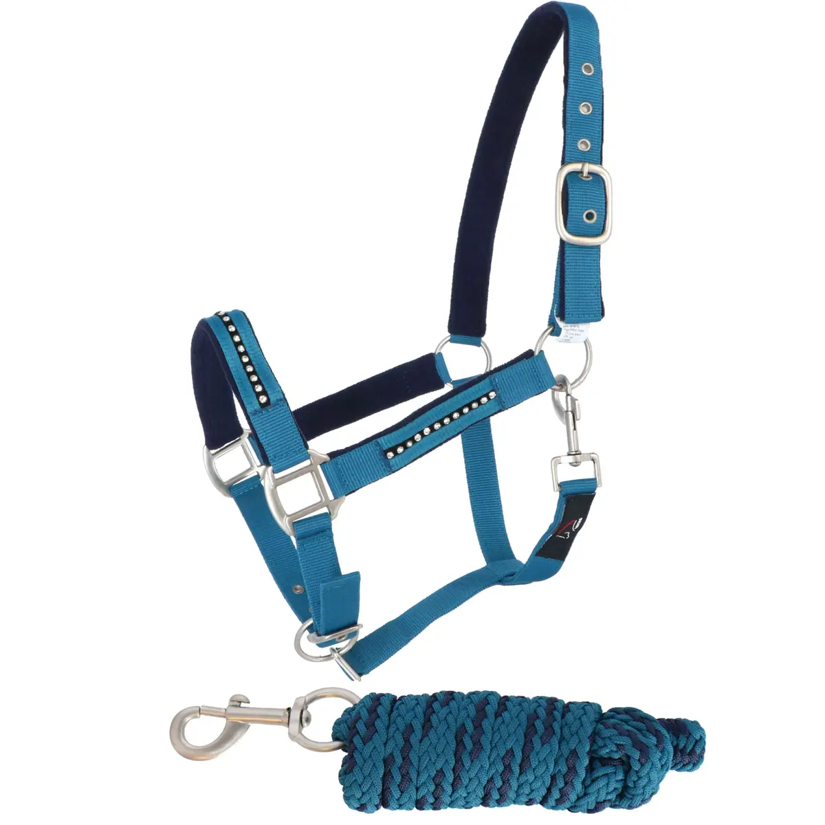 Hkm Halster + Touw Crystal Zacht Onderlegd Petrol/Navy 1