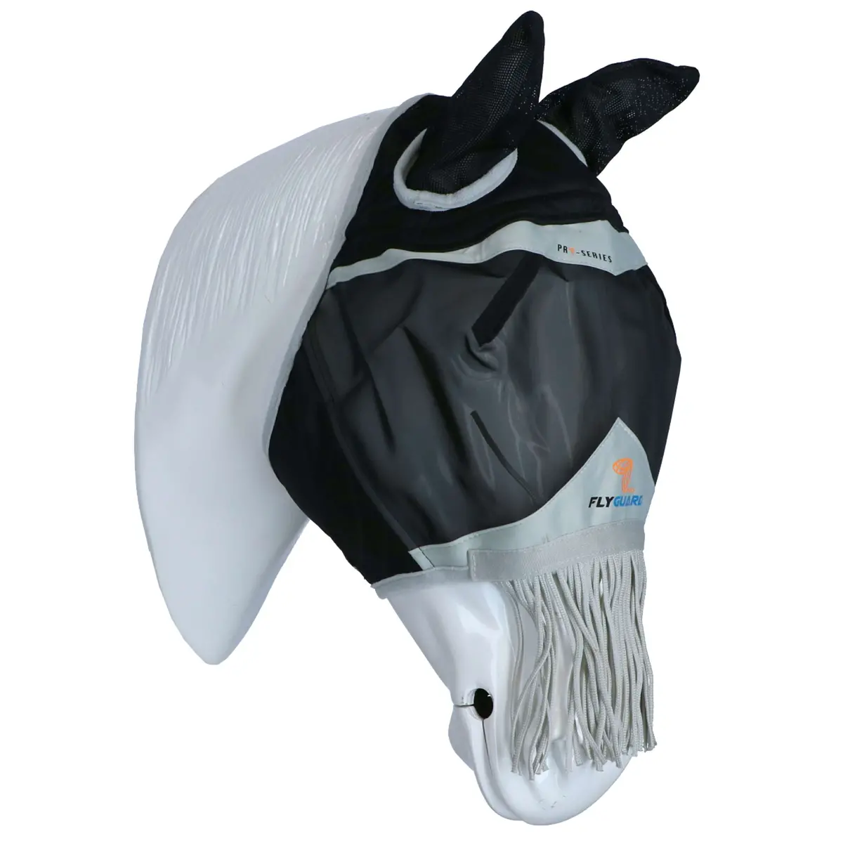 Shires Vliegenmasker Met Oren & Neus Franje Mesh Black 1