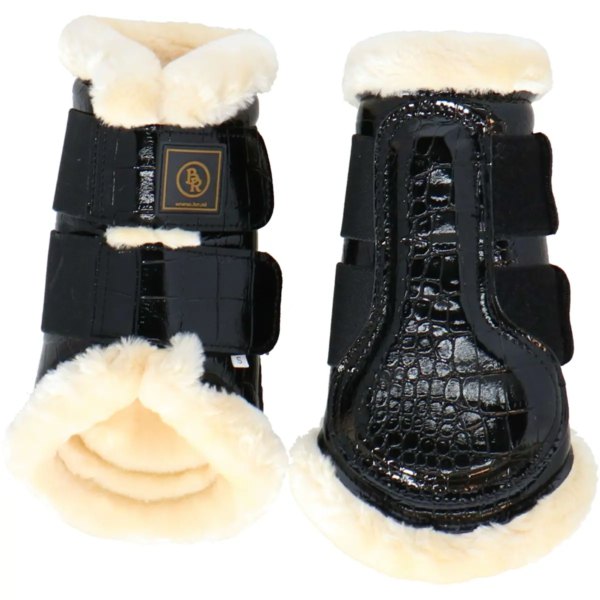 Br Beenbeschermers Majestic Lacquer Sheepskin Zwart 1