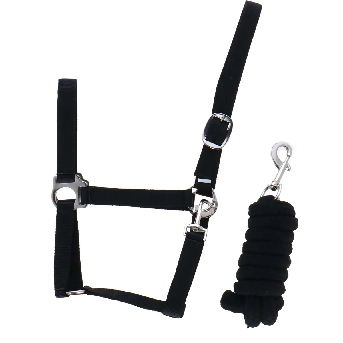 Riding World Halsterset Club Met Touw Zwart 1
