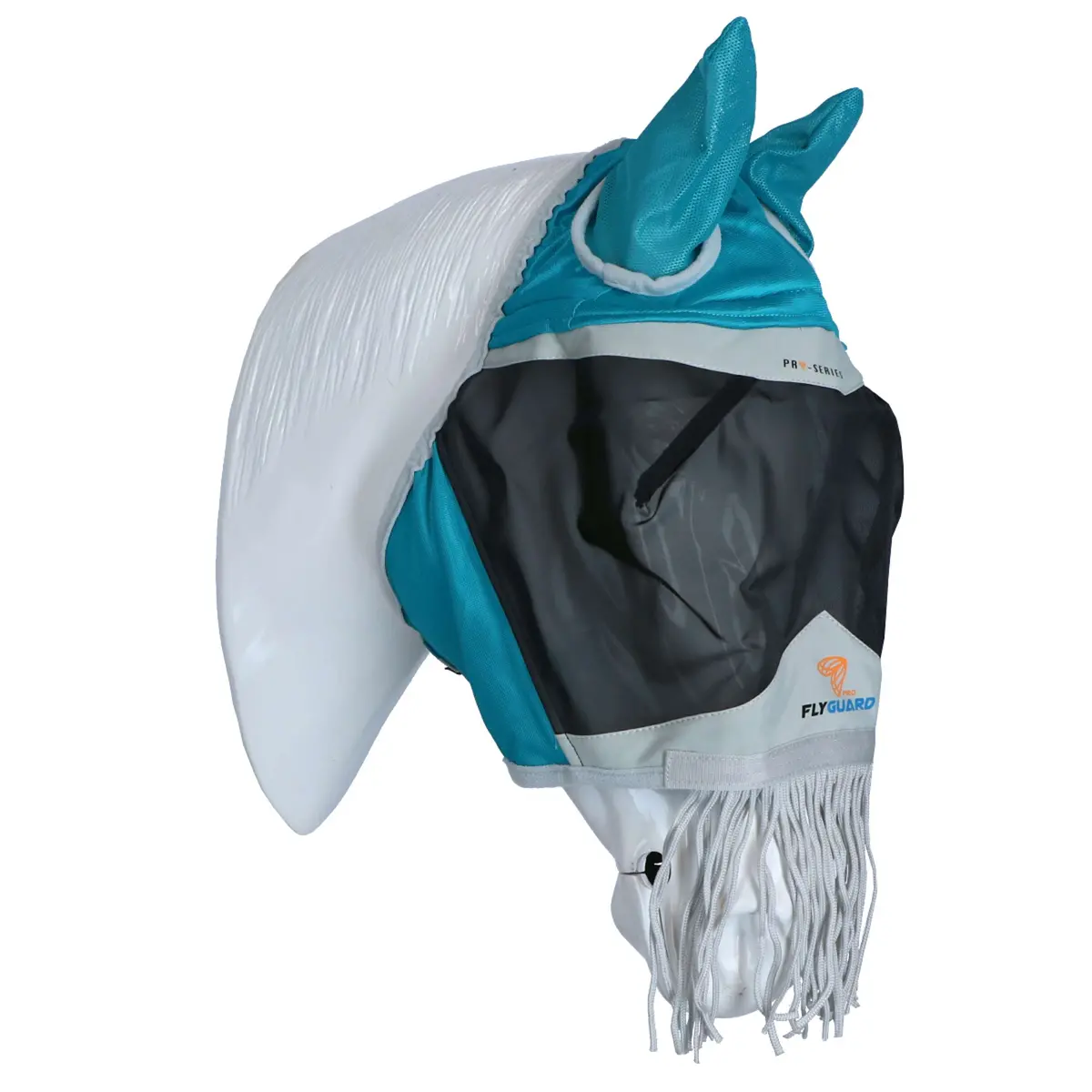 Shires Vliegenmasker Met Oren & Neus Franje Mesh Teal 1