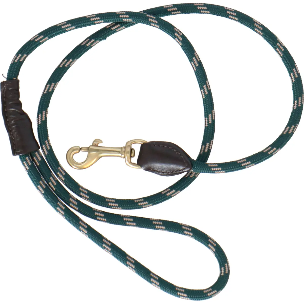 Weatherbeeta Dog Lead Rope Leather Hunter Green/Brown 1