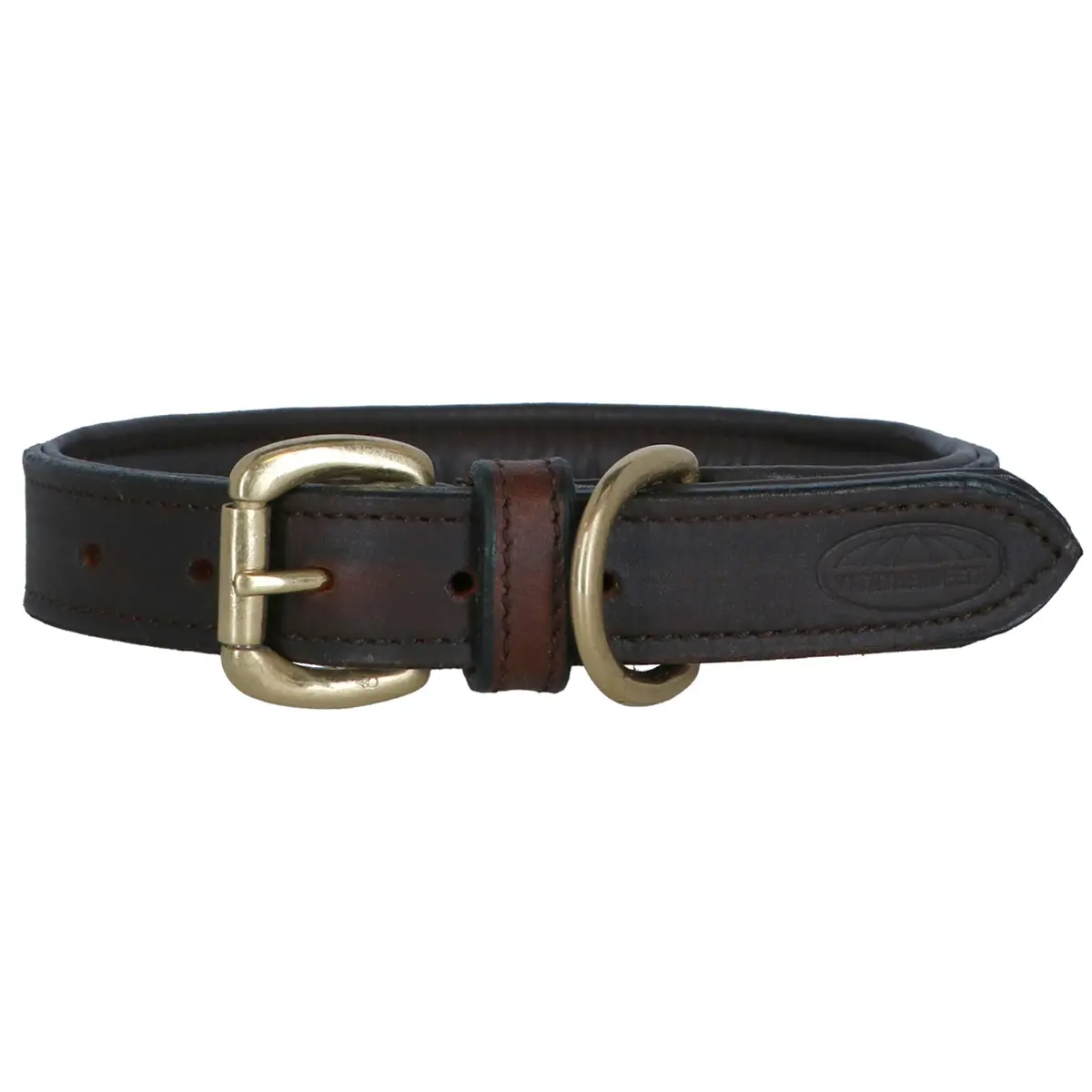 Weatherbeeta Dog Collar Padded Leather Brown 1