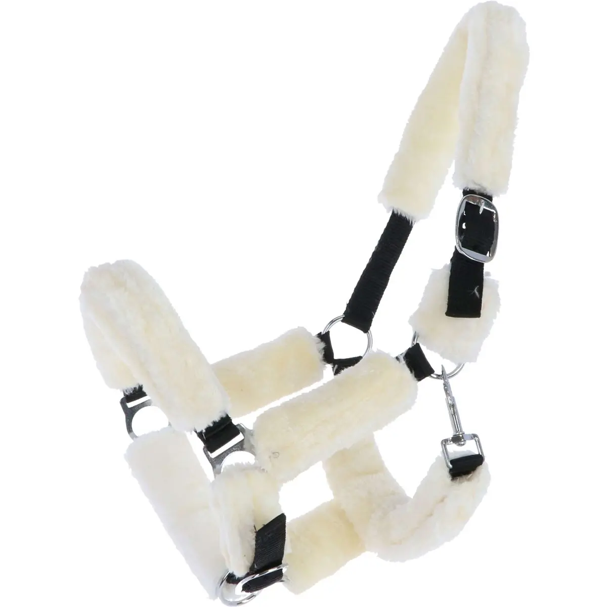 Norton Halster Volledig Synthetisch Schapenvacht Ecru/Zwart 1