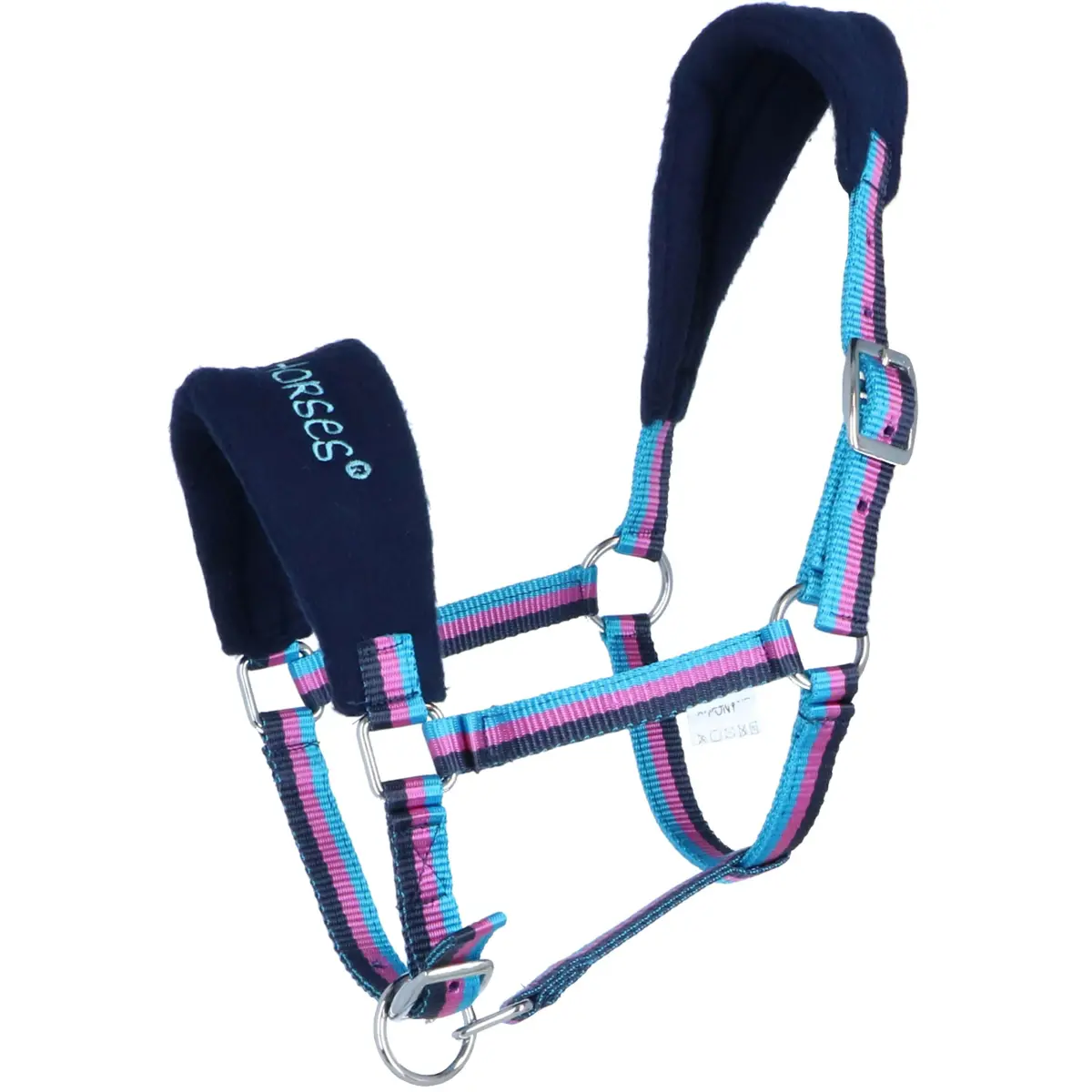 Funny Horses Halster Donkerblauw/Blauw/Donkerroze 1