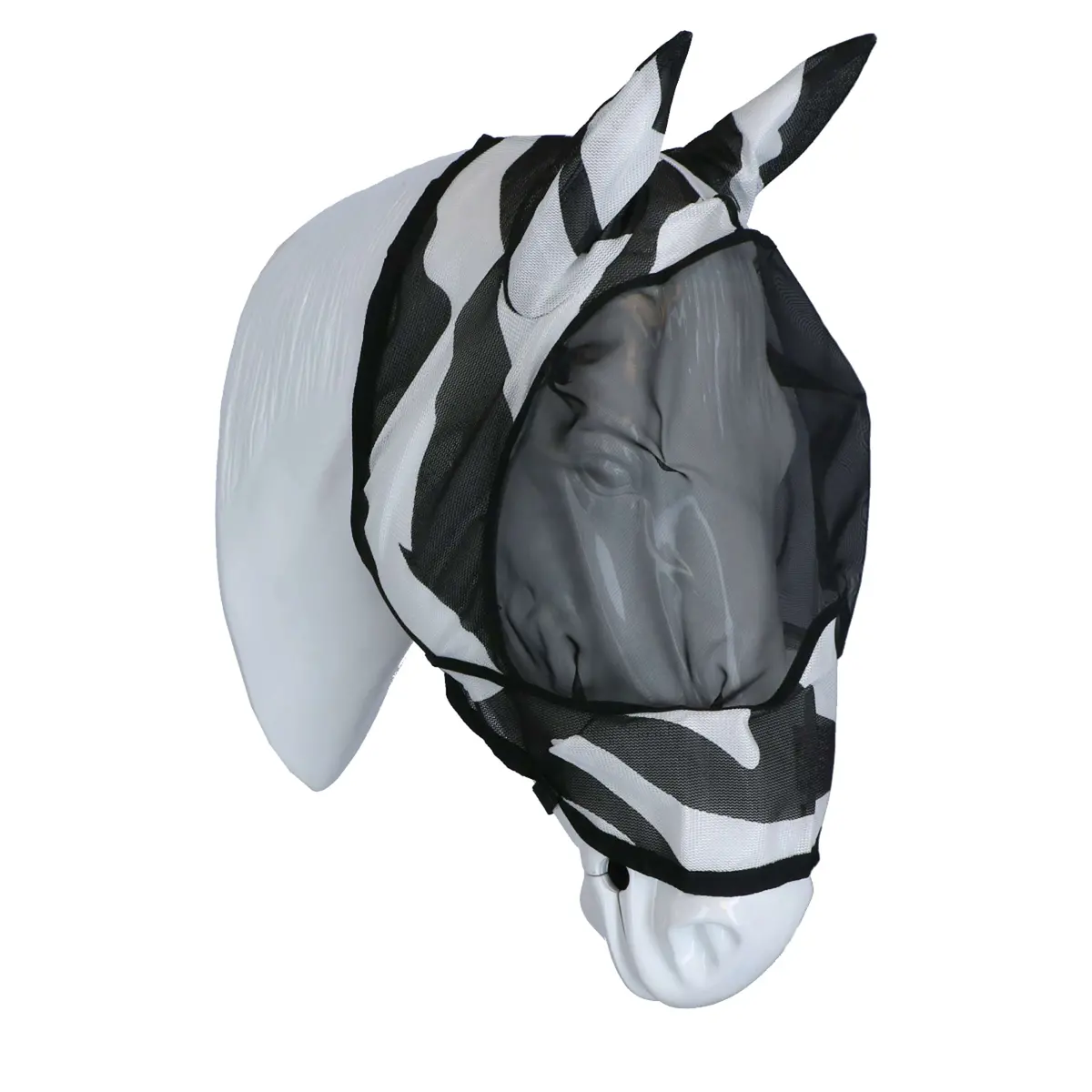 Bucas Buzz-Off Vliegenmasker Deluxe Met Oren Zebra 1