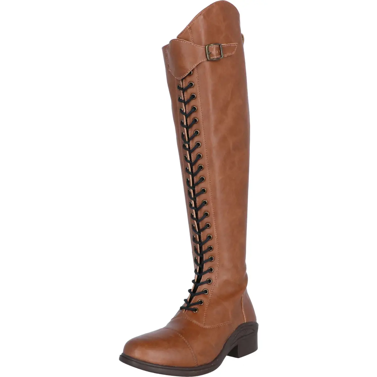 Horka Rijlaarzen Lacey Synthetisch Cognac 1