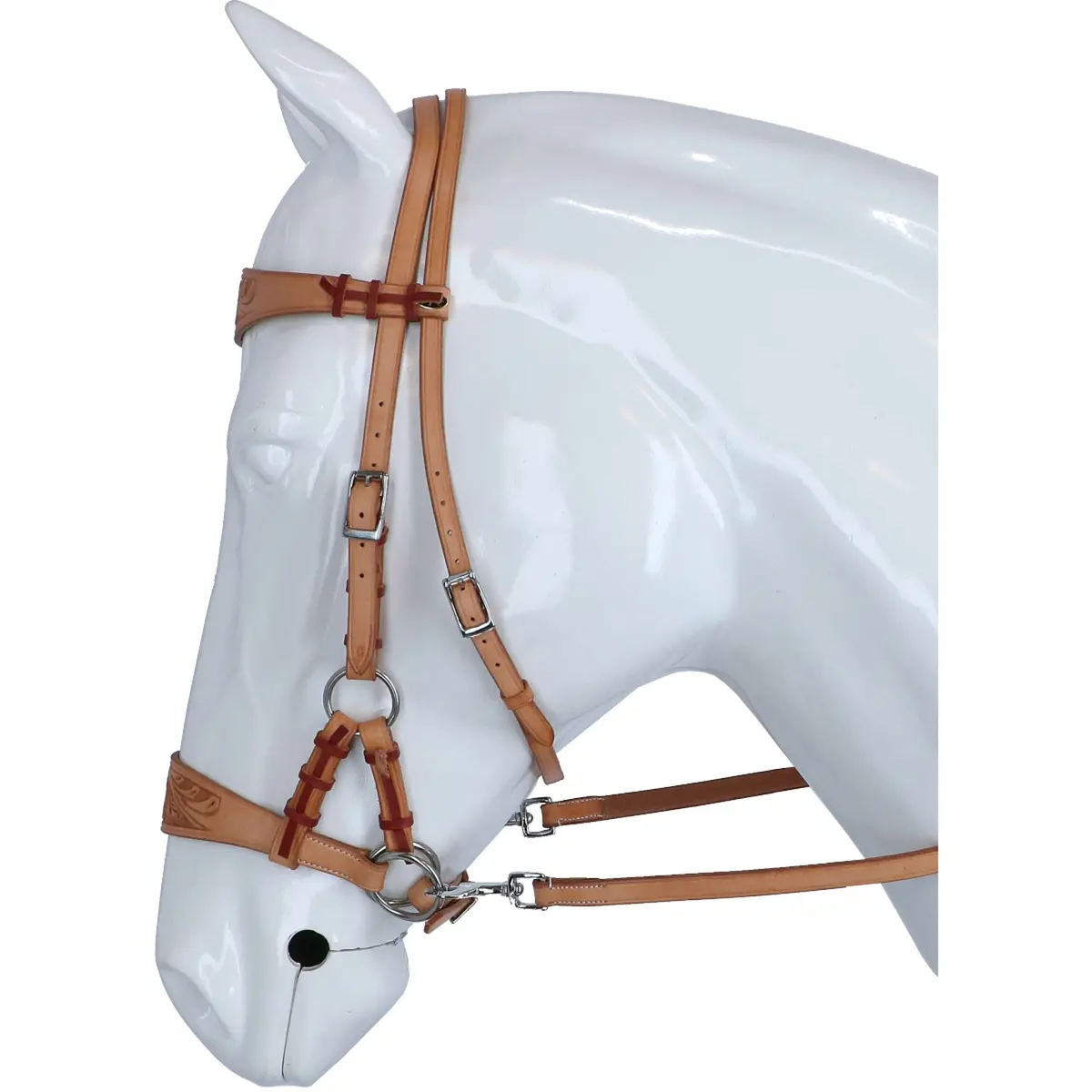 F.R.A. Bitloos Hoofdstel Diego Side Pull Splitteugels Naturel 1