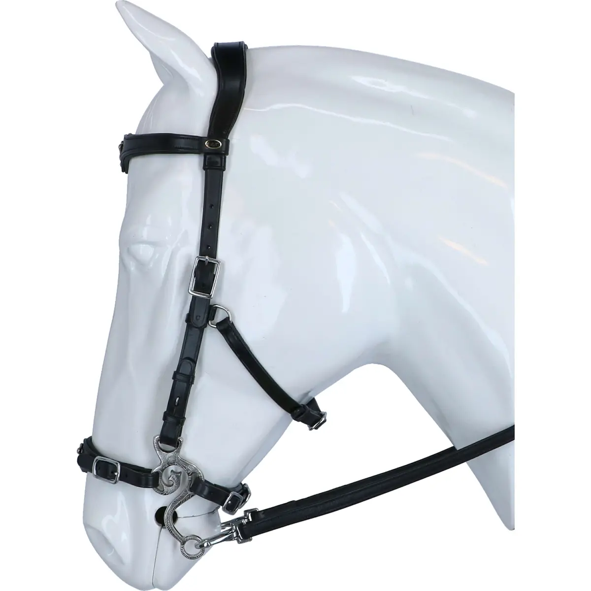 F.R.A. Hackamore Hoofdstel Imperial Softleder Teugels Zwart 1