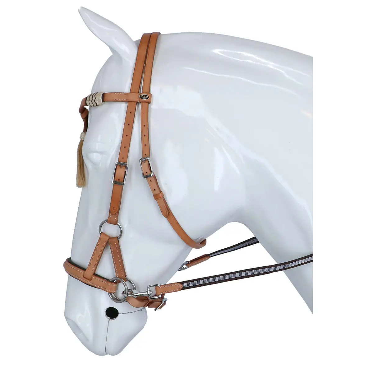 F.R.A. Bitloos Hoofdstel Shango Side Pull Western Look Naturel 1