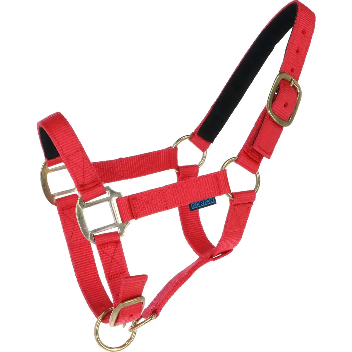 Norton Halster Nylon Met Leer Gevoerd Rood 1
