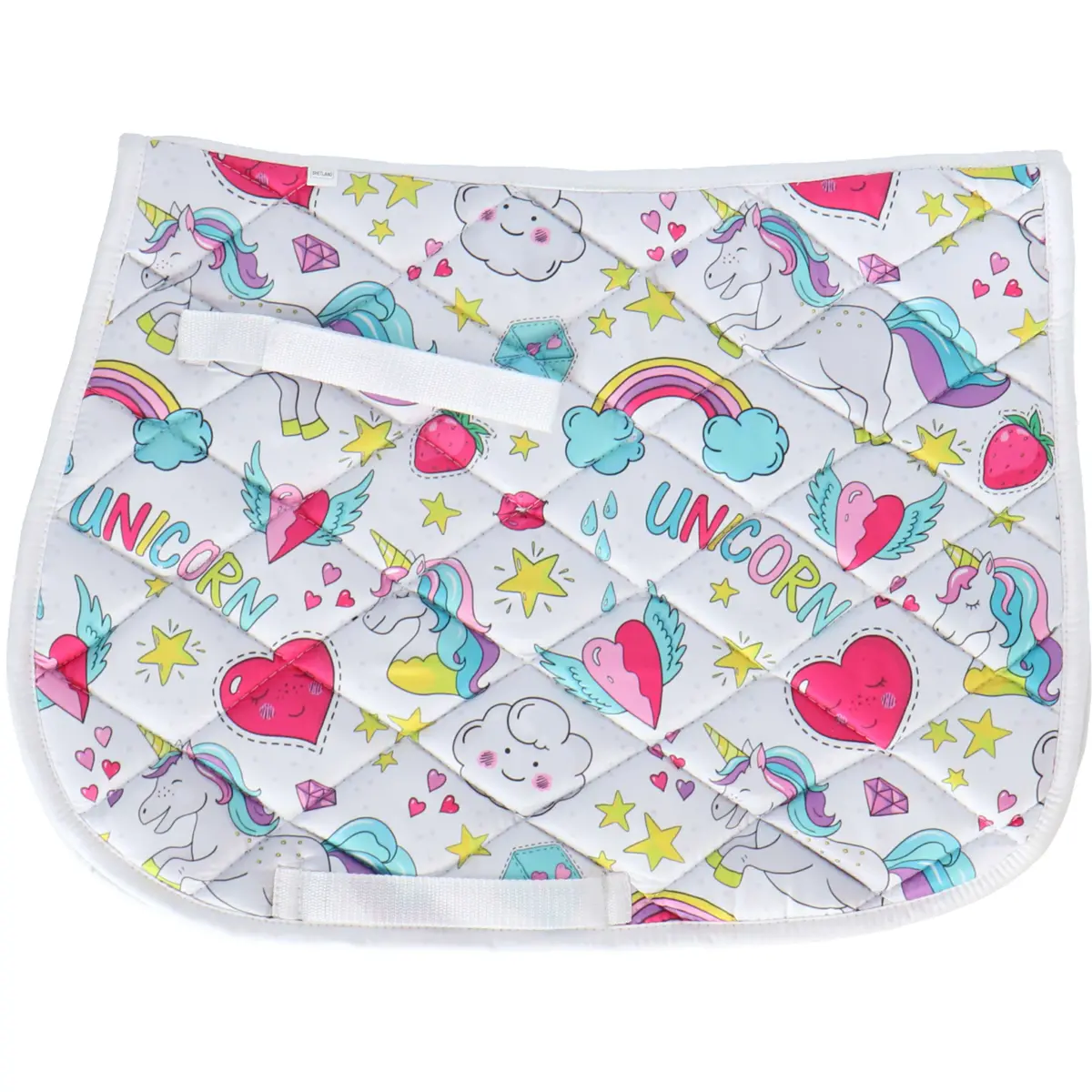 Hb Zadeldekje Unicorn Cartoon Wit Print 1