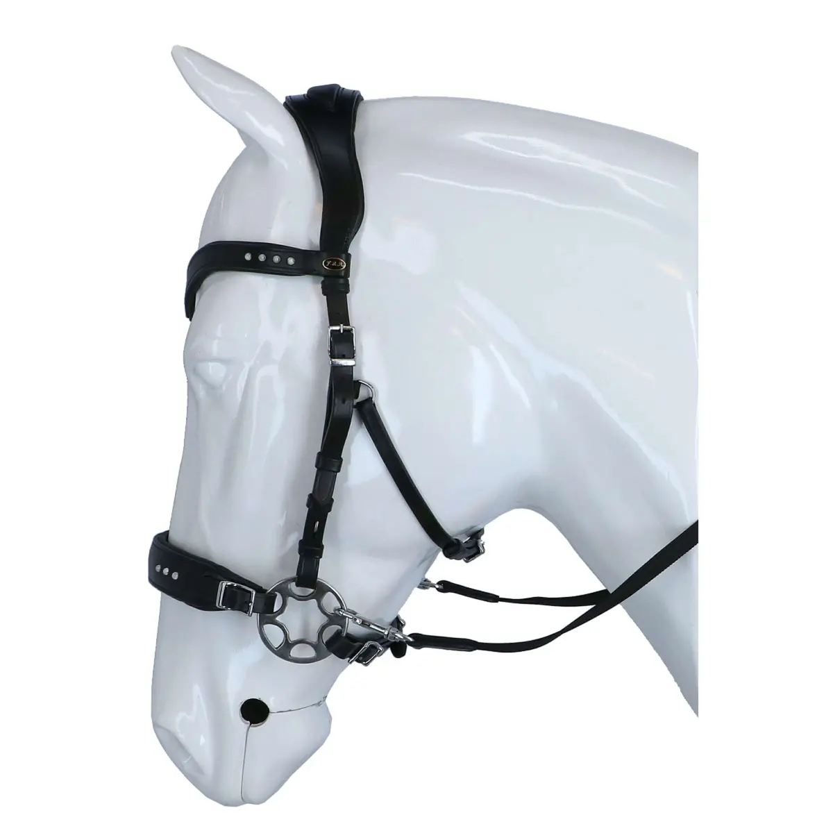 F.R.A Hoofdstel Glory Hackamore Leder Met Kralen Zwart 1