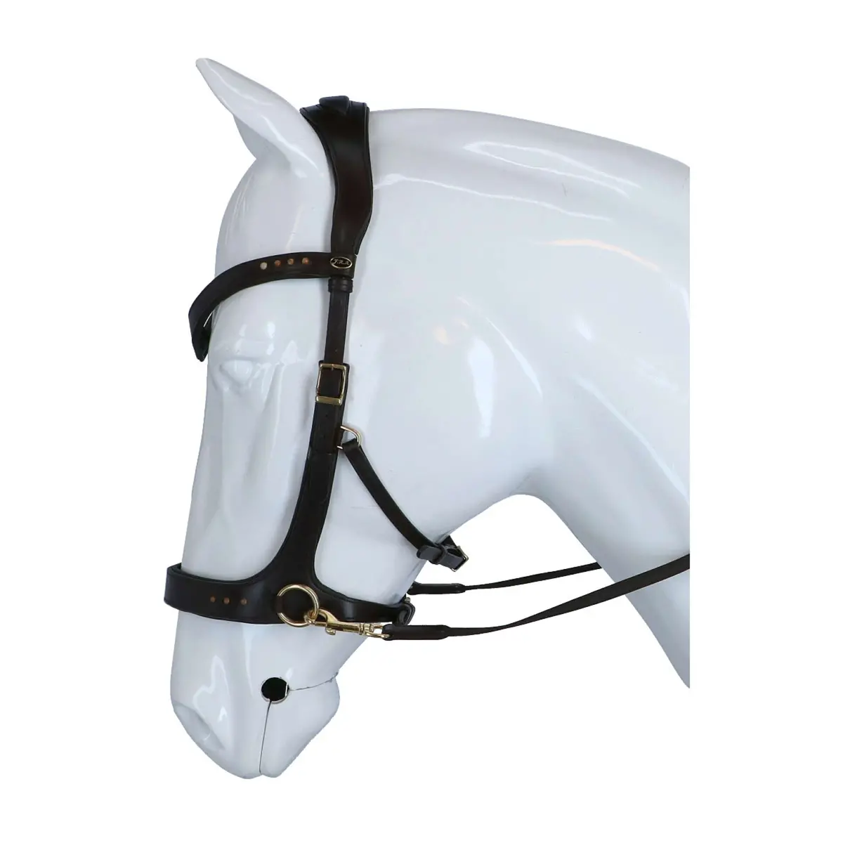 F.R.A Hoofdstel Glory Side-Pull Leder Met Kralen Bruin 1