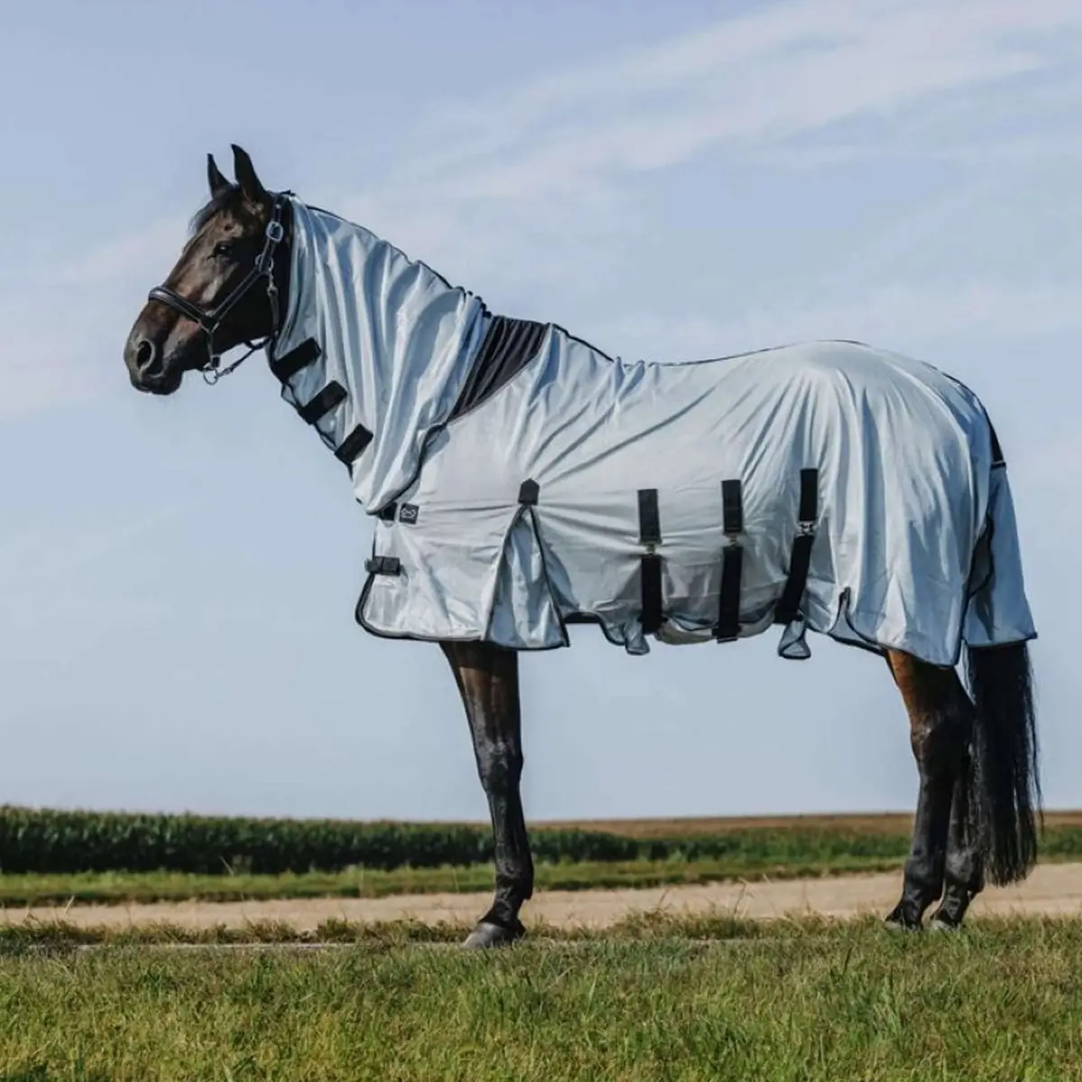 Riding World Vliegendeken Belly Mesh Combo Grijs 1