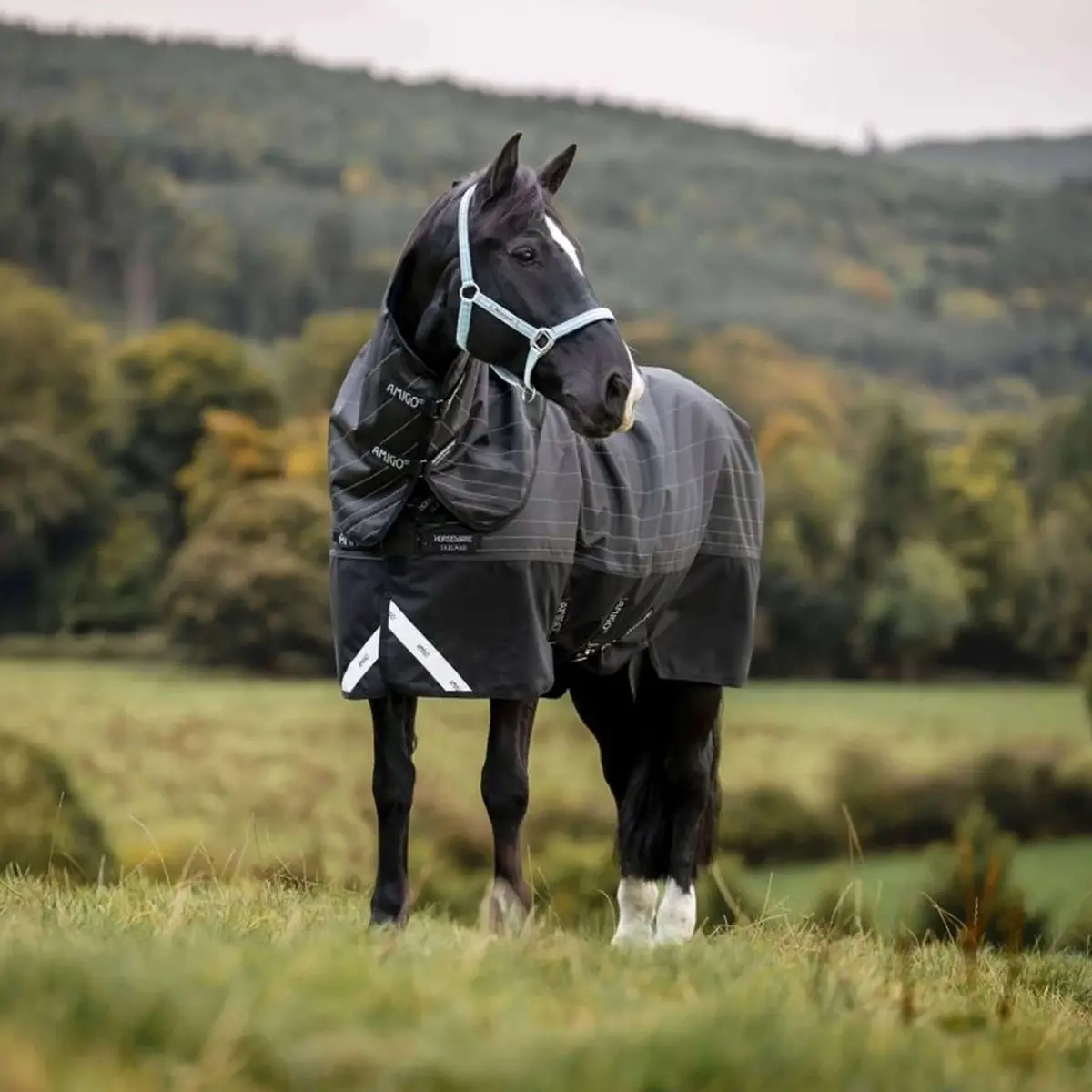 Amigo Turnout Rug Fieldsafe Reflectech Plus 1200D 50G Black/Reflective/Black 1