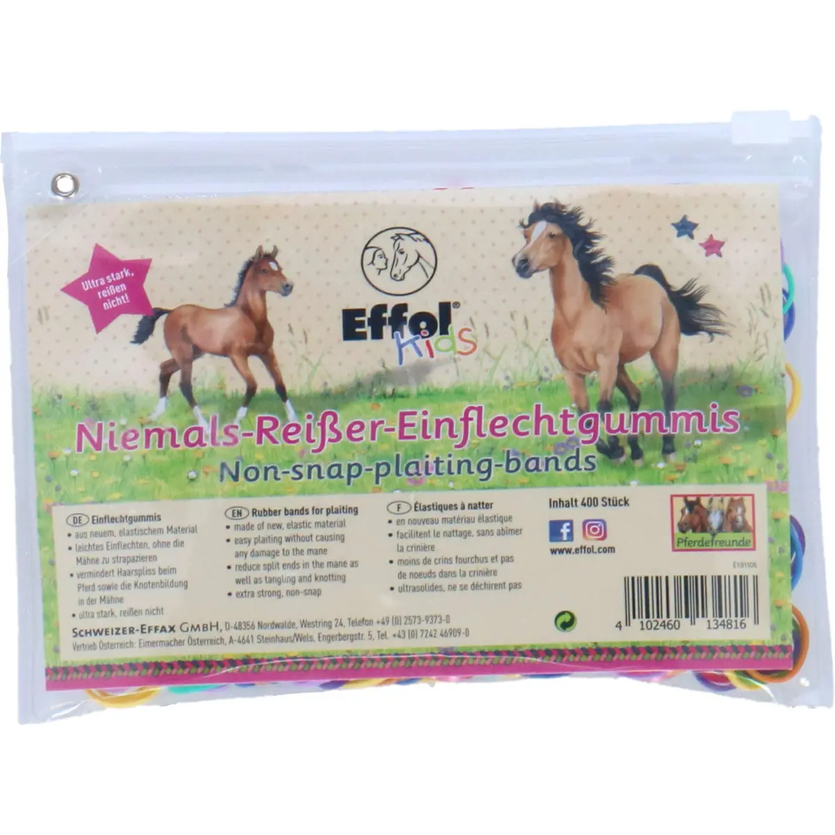 Effol Manenelastiekjes Kids Zakje Regenboog 1