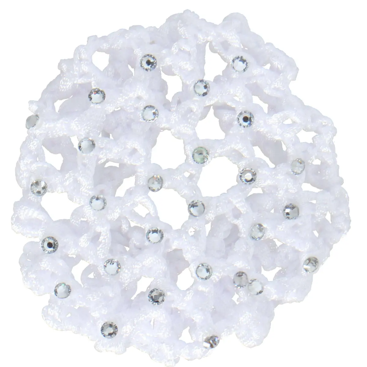 Br Knotnet Met Grote Masen En Diamantstenen Wit 1