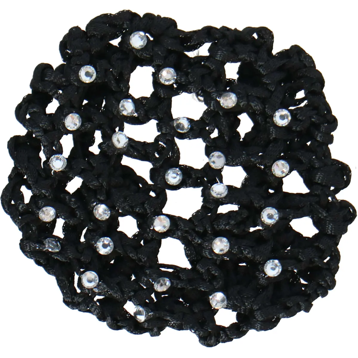 Br Knotnet Met Grote Masen En Diamantstenen Zwart 1
