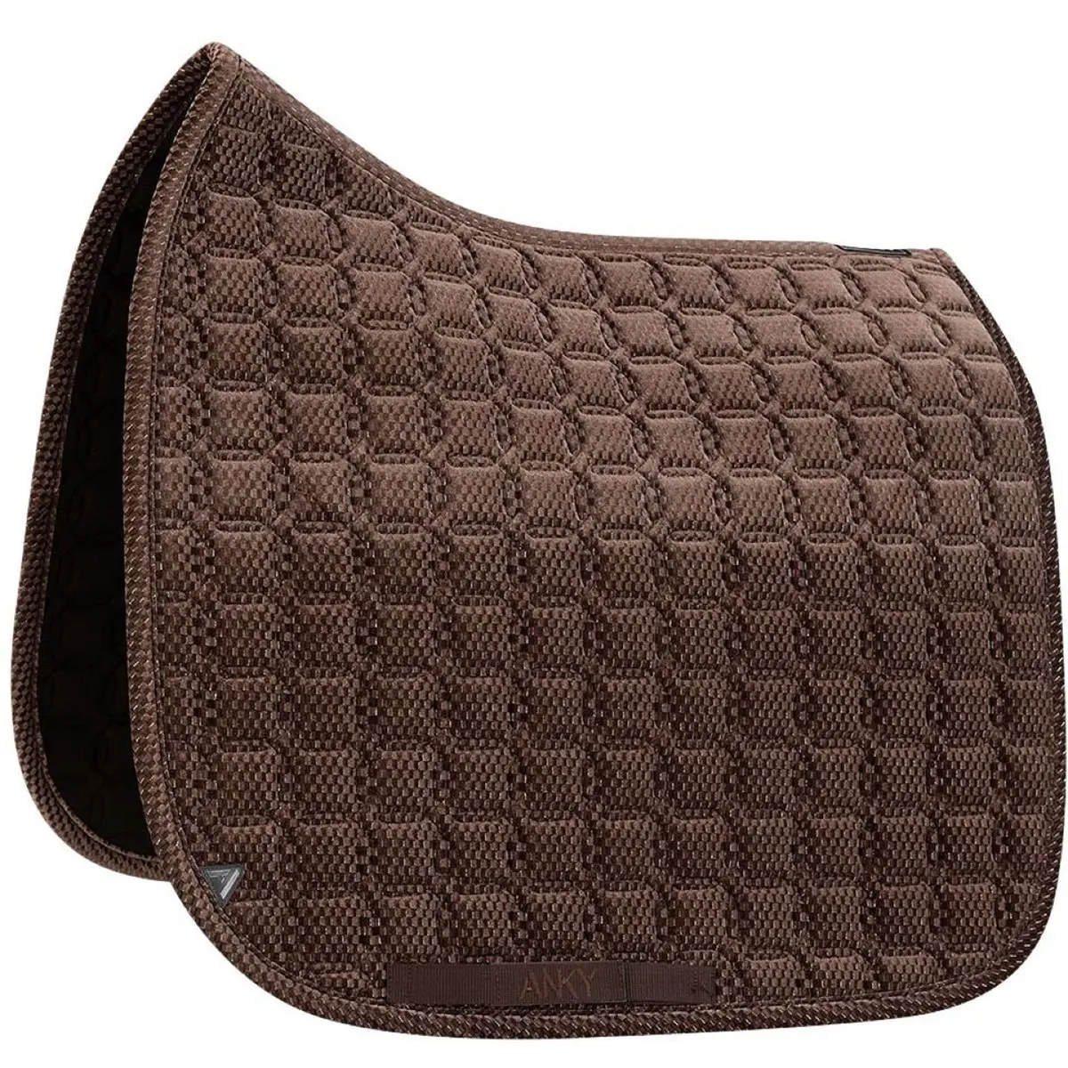 Anky Zadeldekje Check Velvet Xb25003 Dressuur Deep Taupe 1