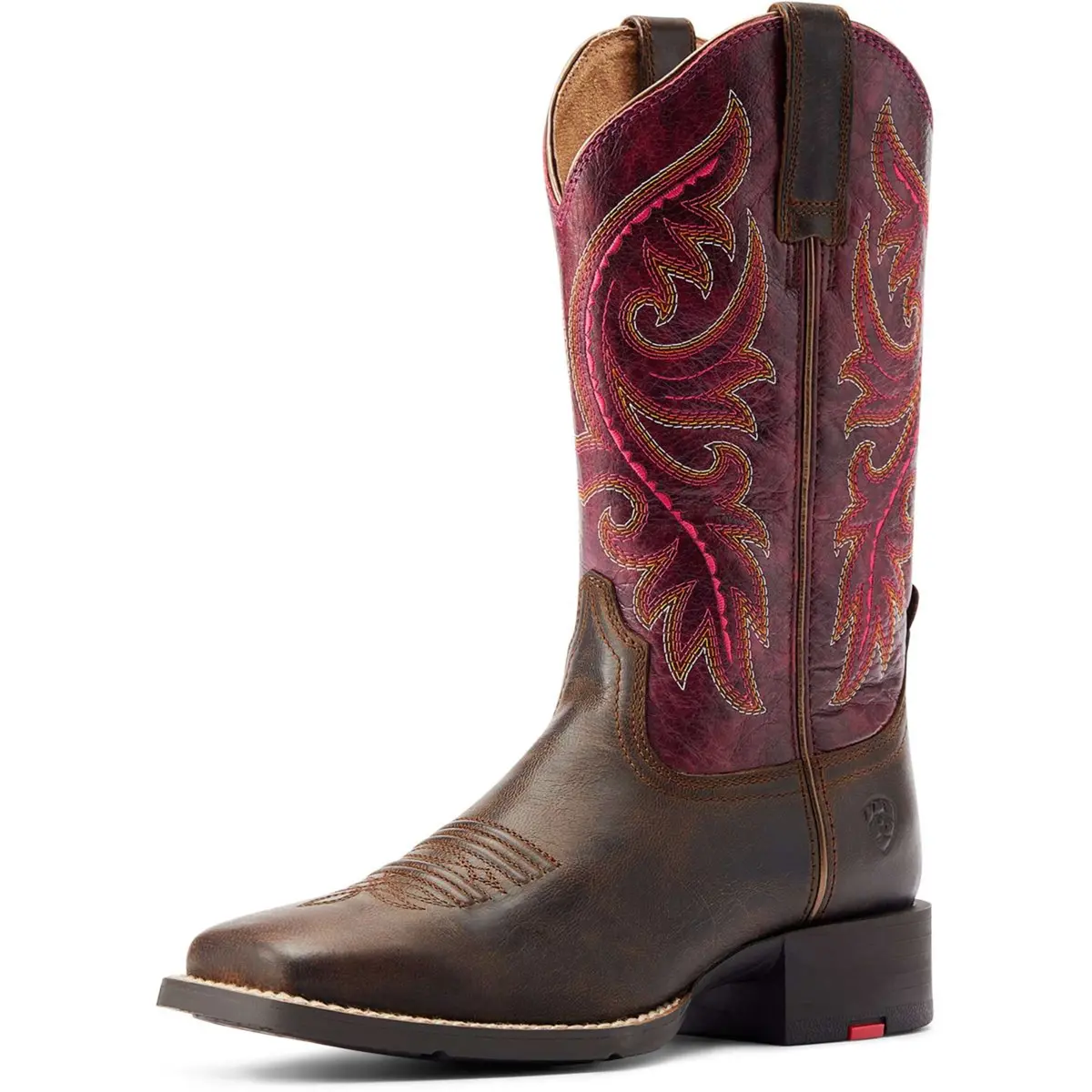 Ariat Westernlaarzen Round Up Back Zip Dames Worn Mocha/Rasberry 1
