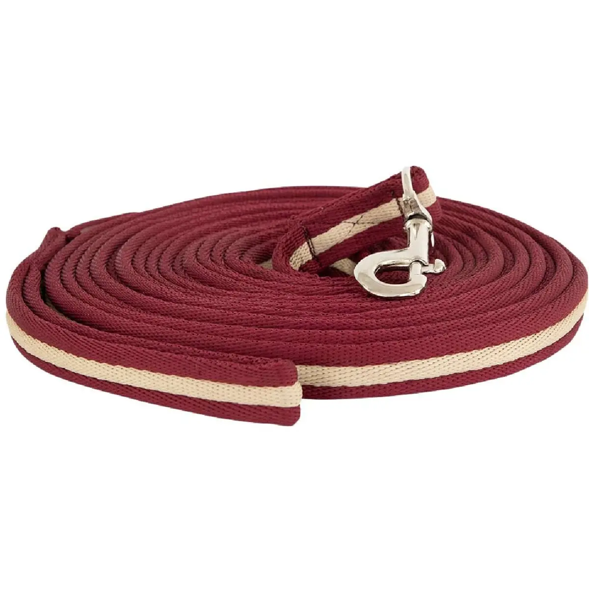 Premiere Longeerlijn Softgrip Met Musketon Bordeaux/Caramel 1