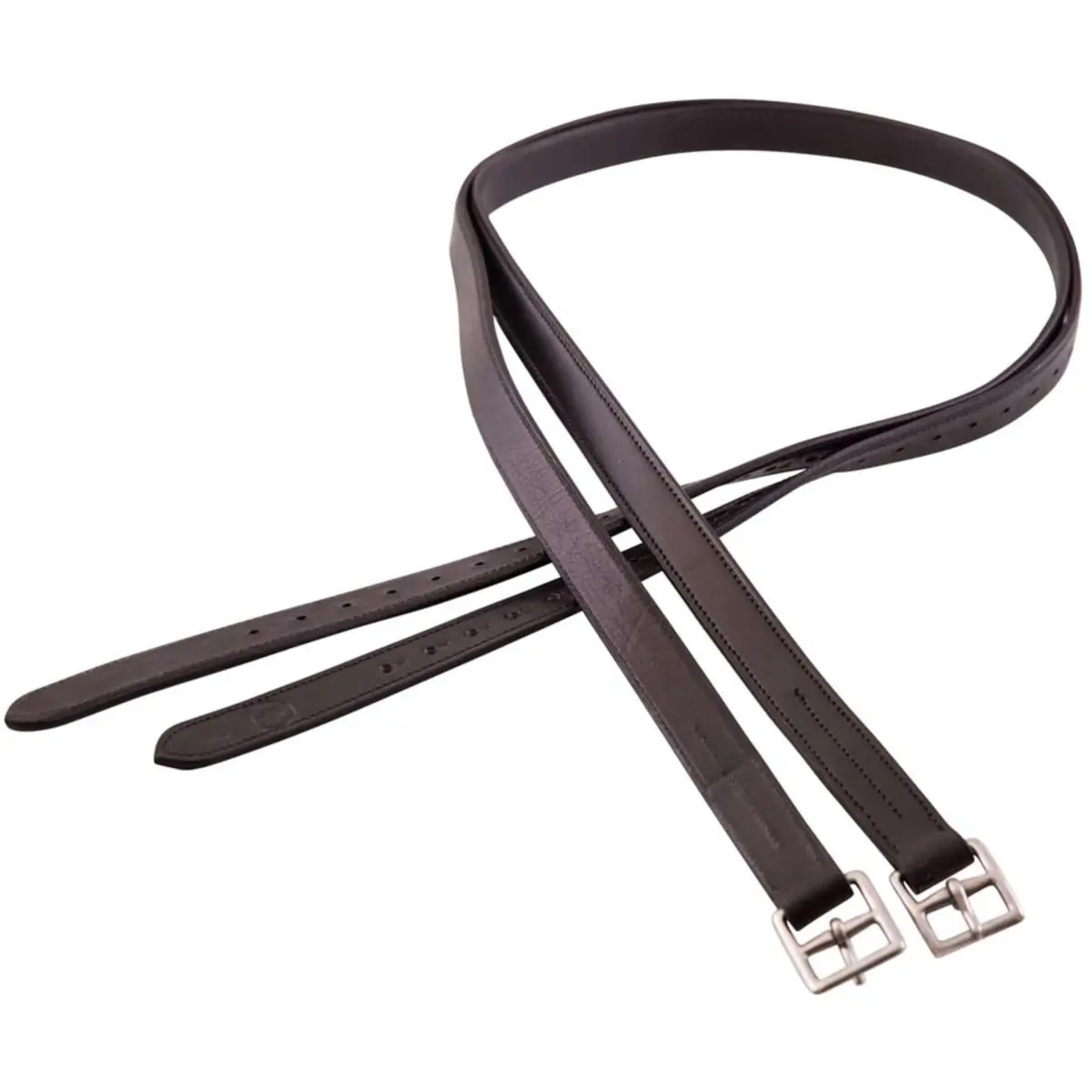 Br Stijgbeugelriemen Leer Nylon Soft Rvs Gespen Zwart 1