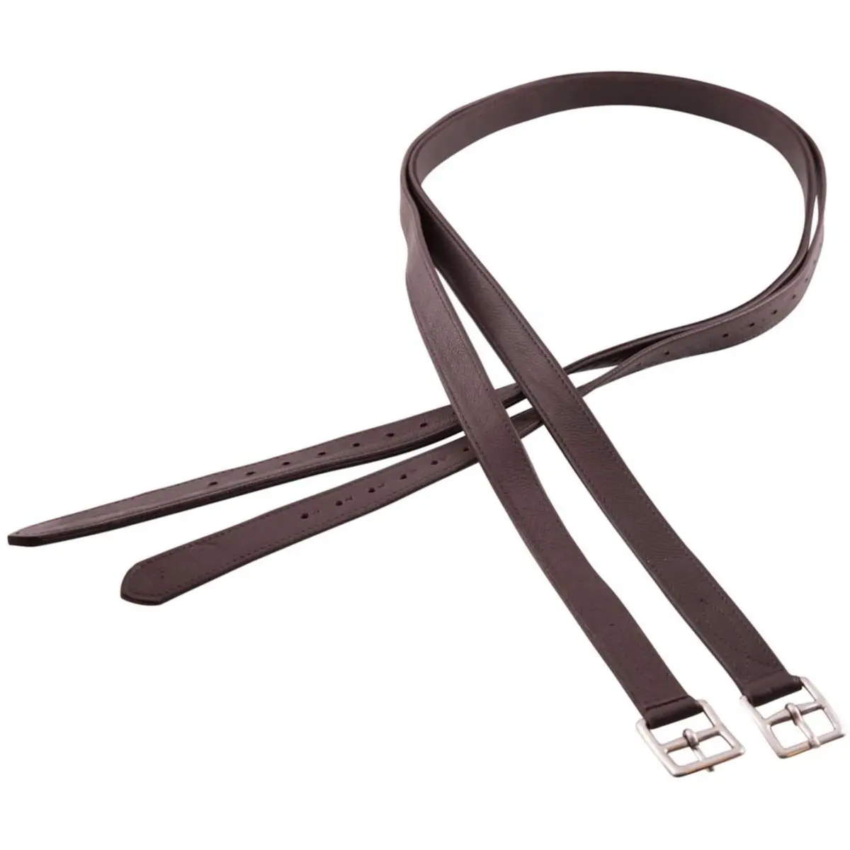 Br Stijgbeugelriemen Nylon En Soft Rvs Gespen Bruin/Zilver 1