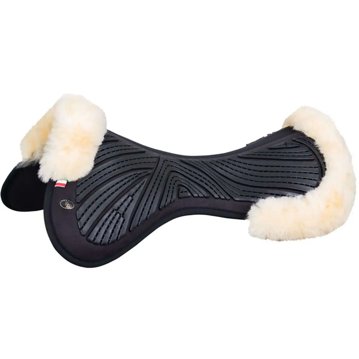 Br Zadelonderlegger Memory Foam & Gel Sheepskin Zwart/Naturel 1