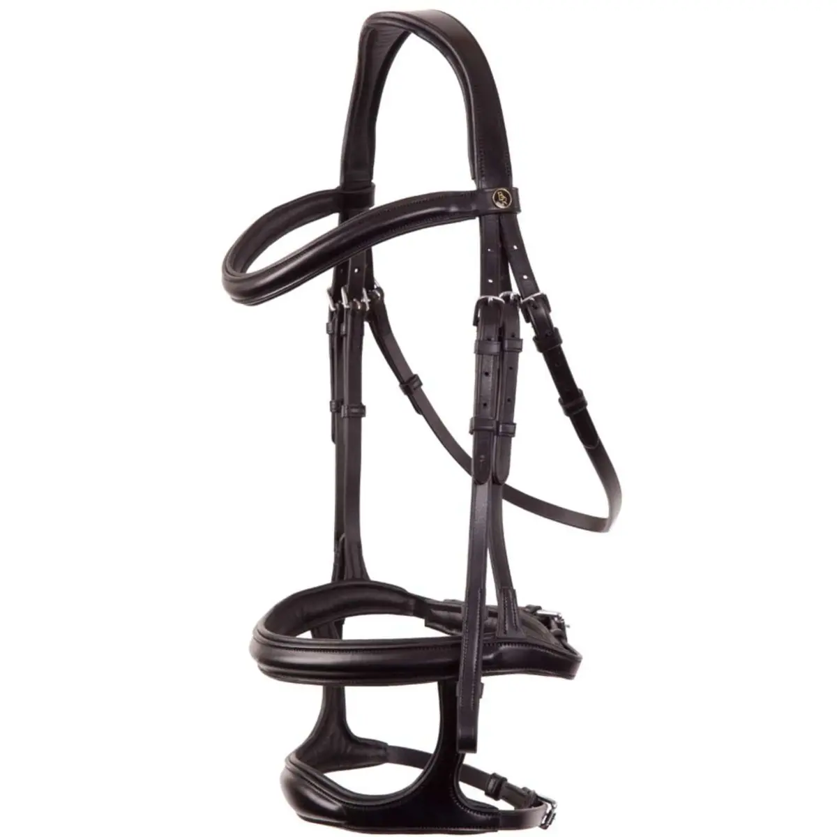 Br Hoofdstel Bath Dubbele Combi Neusriem Zwart/Zilver 1