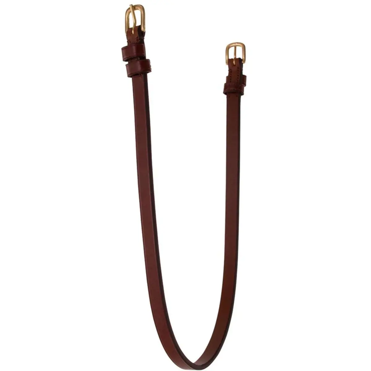 Br Keelriem Met 2 Ronde Gespen Tobacco/Koper 1