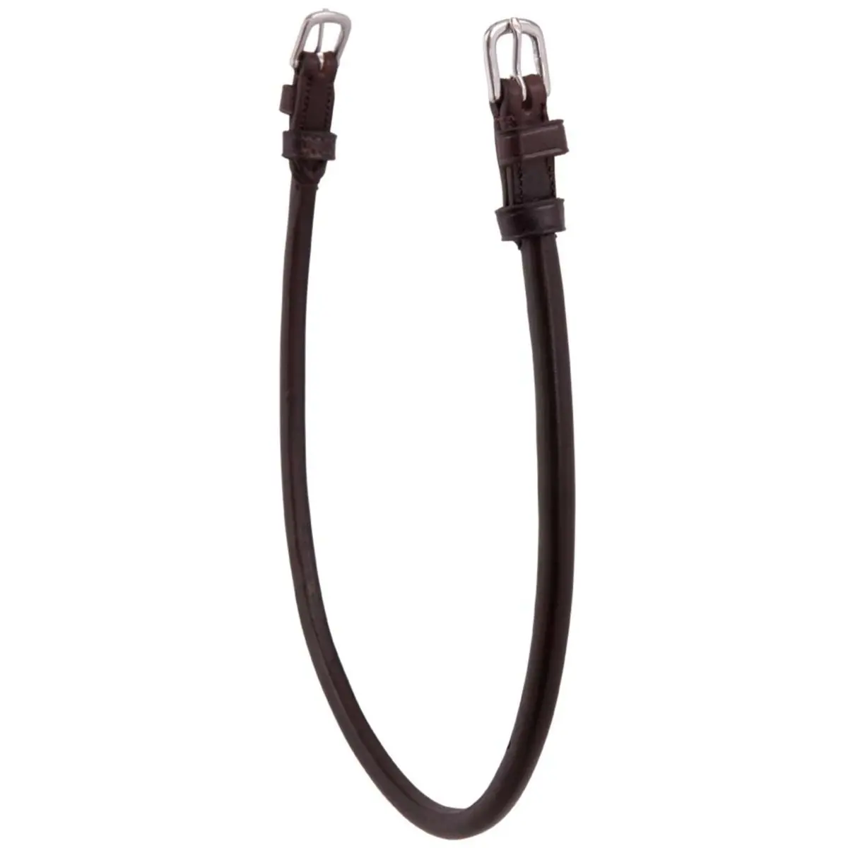 Br Keelriem Rond Genaaid Met 2 Ronde Gespen Bruin/Zilver 1