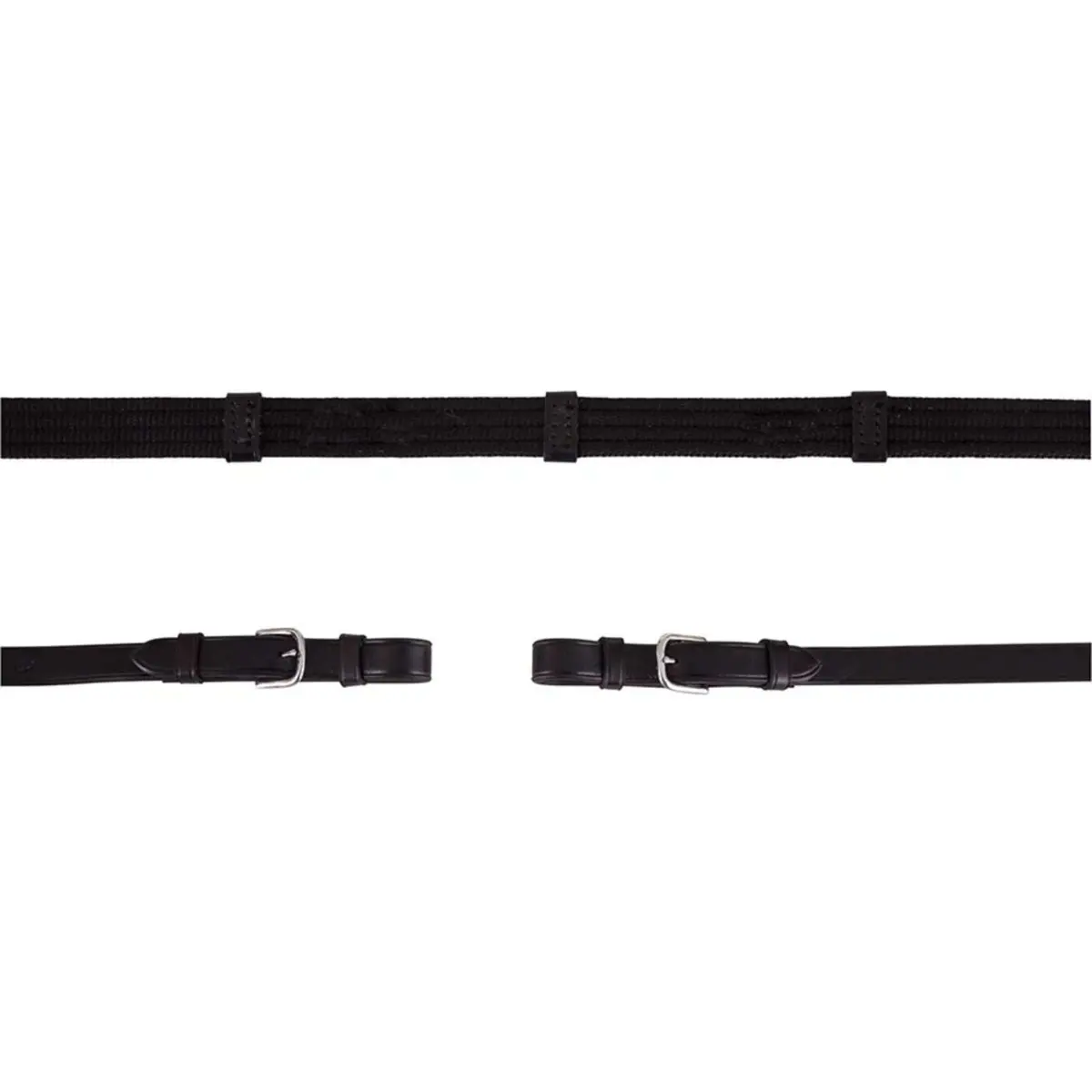 Br Teugel Linnen 19Mm Ronde Gespen Zwart/Zilver 1