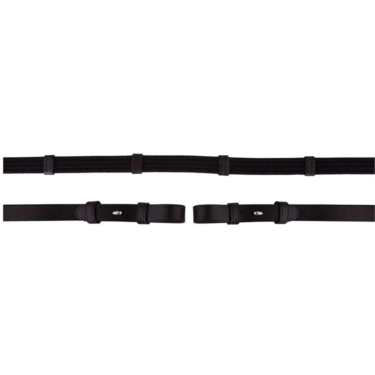 Br Teugel Linnen 19Mm Blind/Ronde Gesp Zwart/Zilver 1