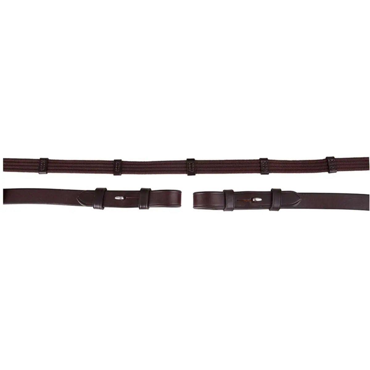 Br Teugel Linnen 19Mm Blind/Ronde Gesp Bruin/Zilver 1