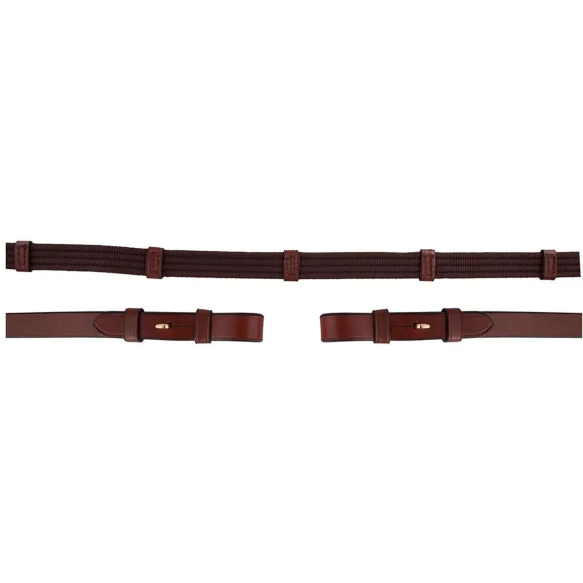 Br Teugel Linnen 19Mm Blind/Ronde Gesp Tobacco/Goud 1