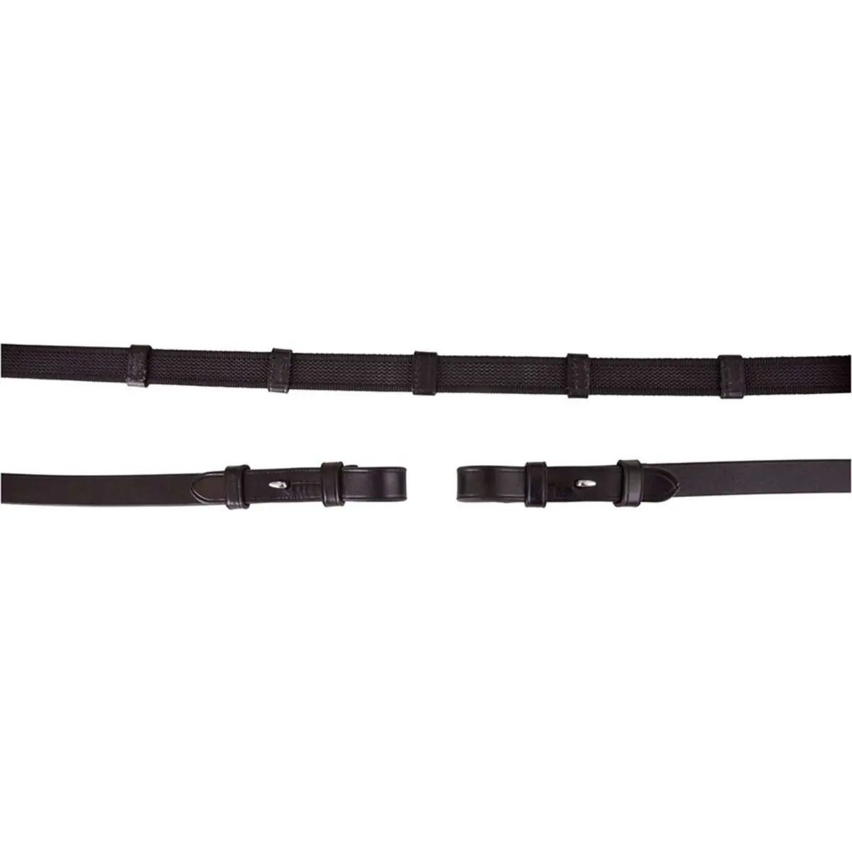 Br Teugel Linnen 19Mm Anti-Slip E Sluiting Zwart/Zilver 1