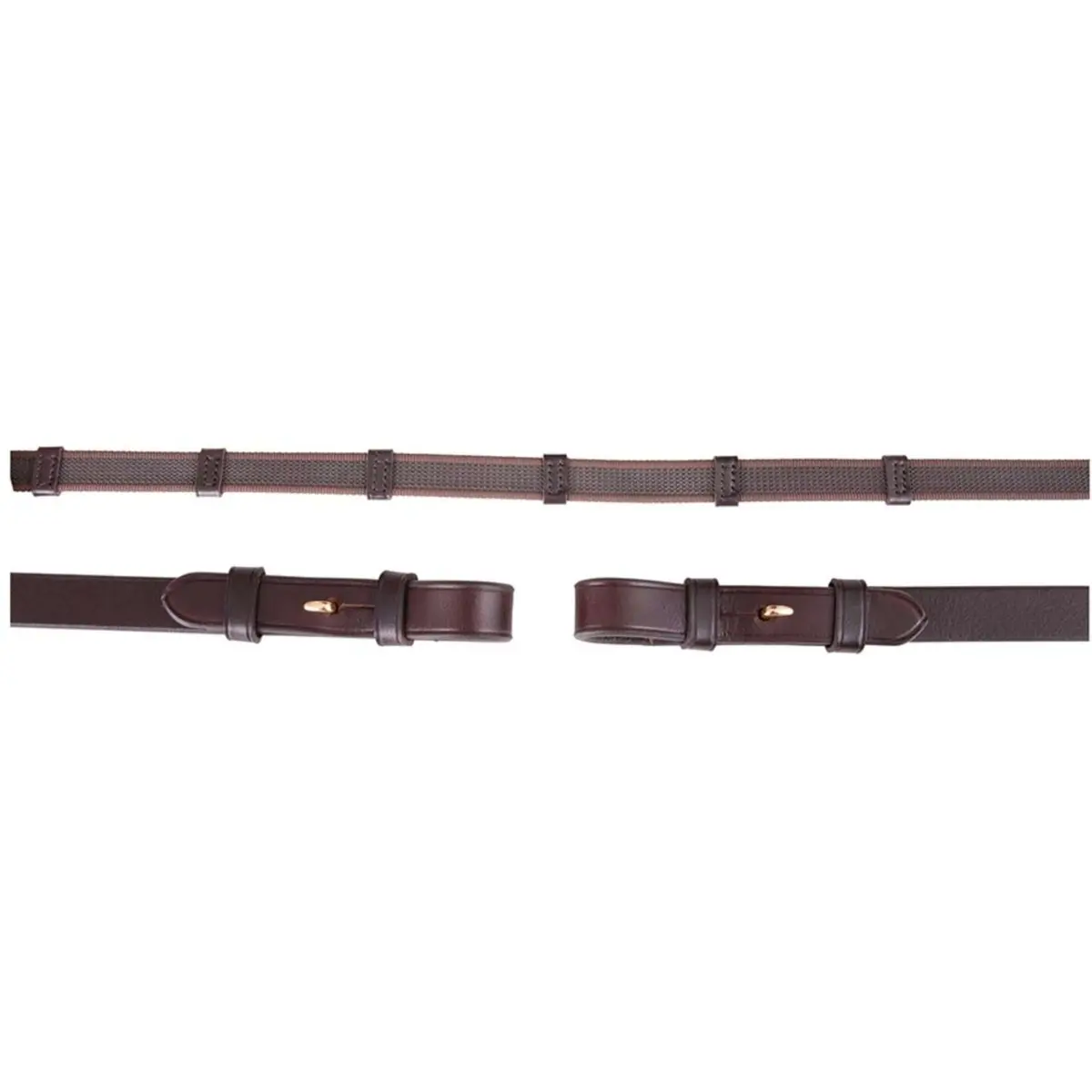 Br Teugel Linnen 19Mm Anti-Slip E Sluiting Bruin/Goud 1