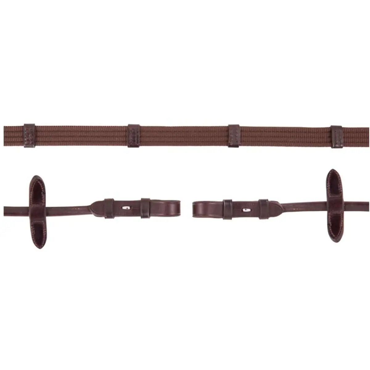 Br Teugel Linnen 19Mm Blind Ronde Gesp Bruin 1