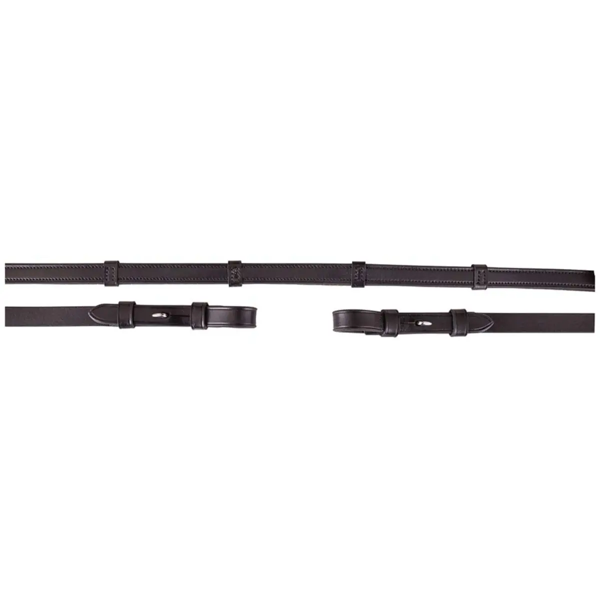 Br Teugel Dressuur Leer/Rubber Stops 16Mm Zwart 1