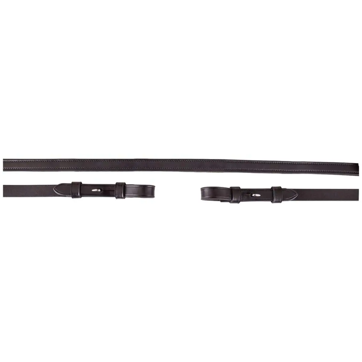 Br Teugel Dressuur Leer/Rubber 16Mm Blind Zwart/Zilver 1
