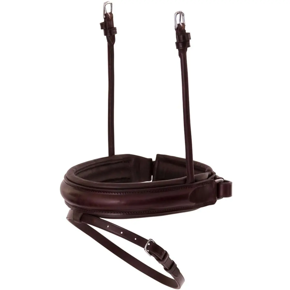 Br Gecombineerde Neusriem Breed Ronde Bakstukken Bruin/Zilver 1