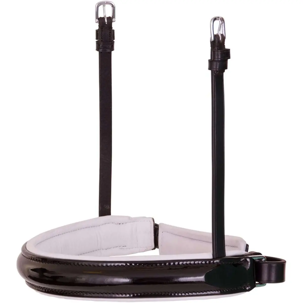 Br Neusriem Stang/Trens Lak Breed Rond Zwart/Wit 1